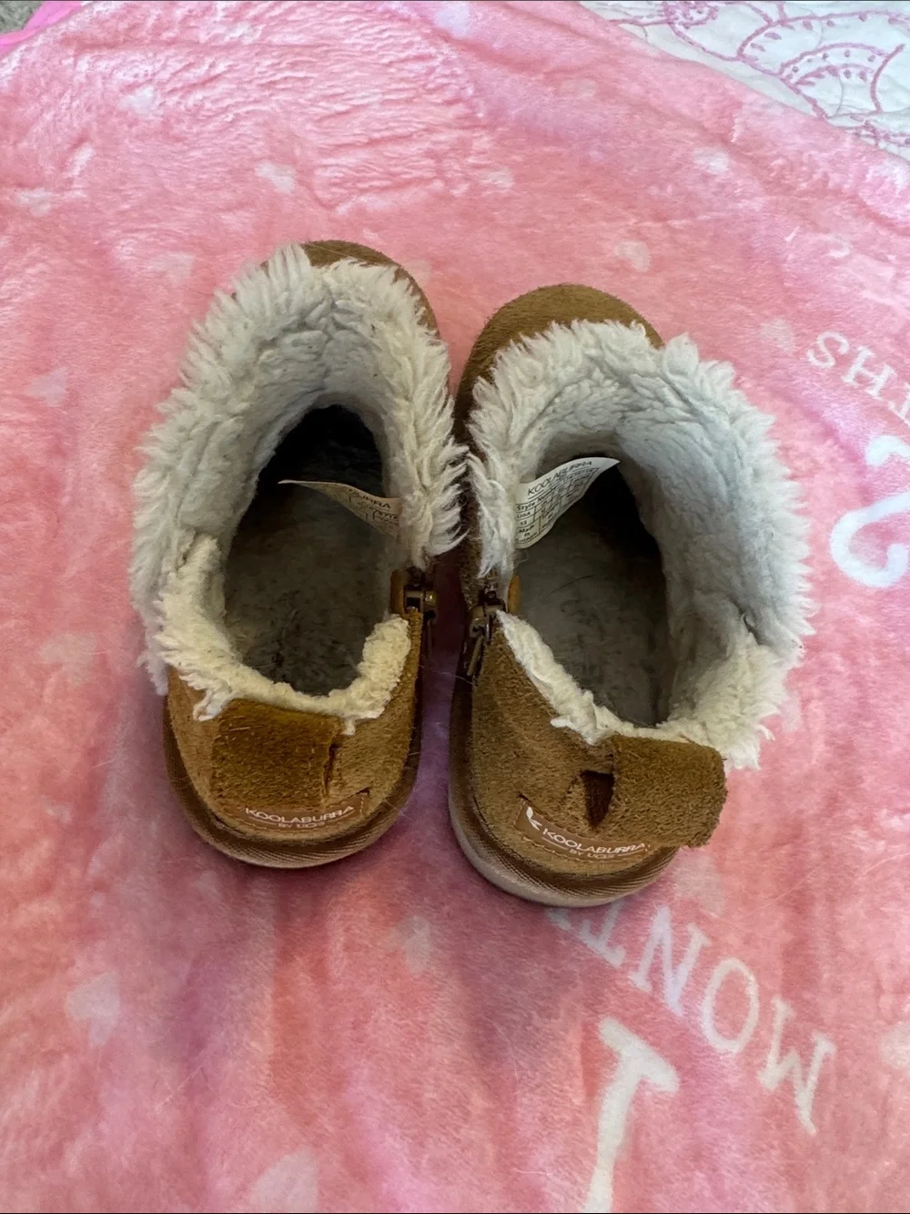 Koolaburra Kids Chestnut Suede Shearling Booties